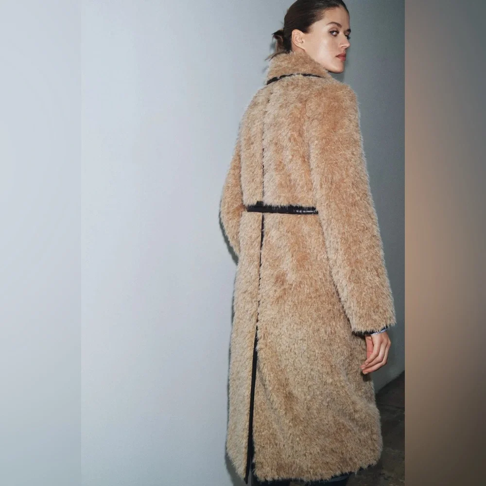 Zara LIMITED EDITION LONG FLEECE COAT sz.S